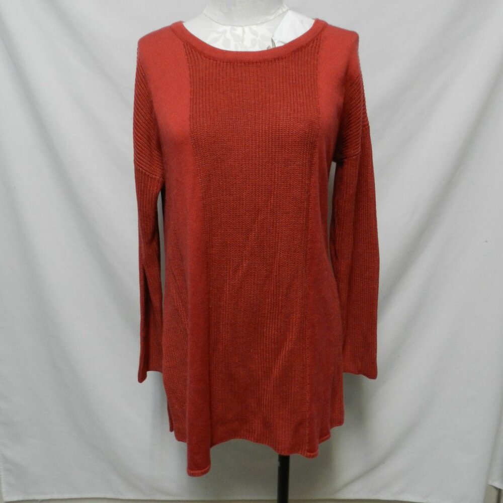 Soft Surroundings Sweater Top red tunic knit crew neck Size Sz Medium Md M